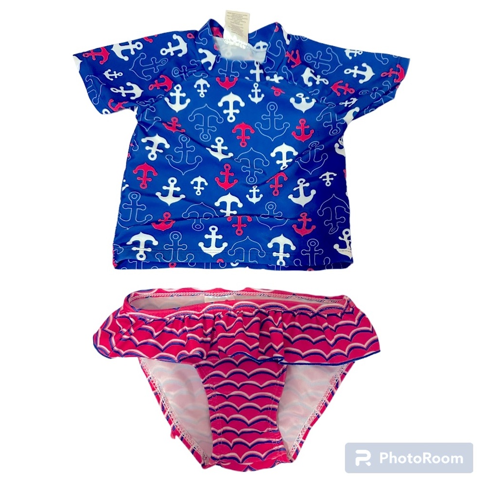 Cute short sleeve rash guard bikini swimsuit